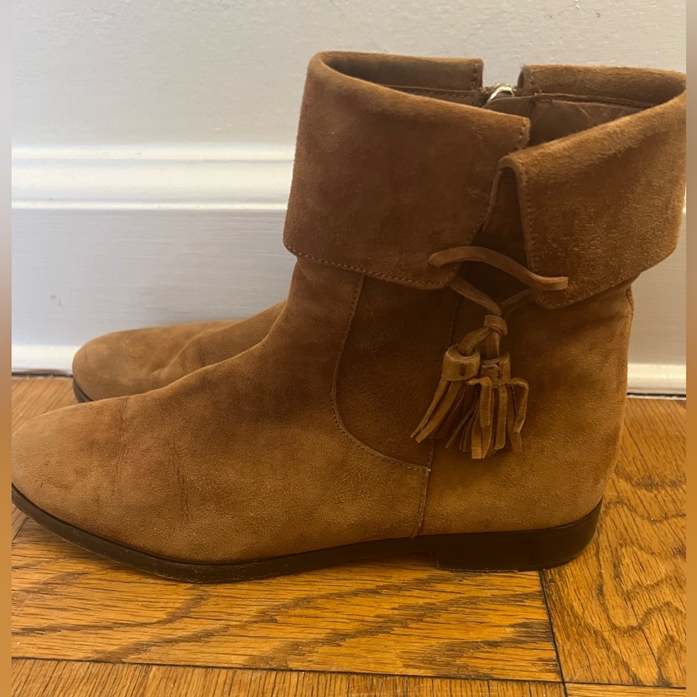 Aquazzura Tan Suede Ankle Boots